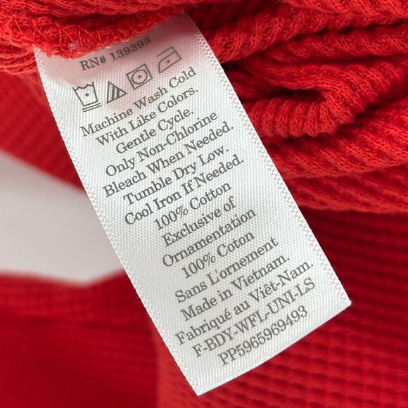 Everlane Red Cotton The Waffle Knit Onesie One Piece Jumpsuit - Picture 12 of 12